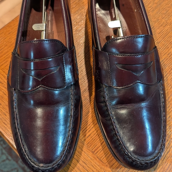 Allen Edmonds Waldon Burgundy Leather Penny Loafers Size 12
